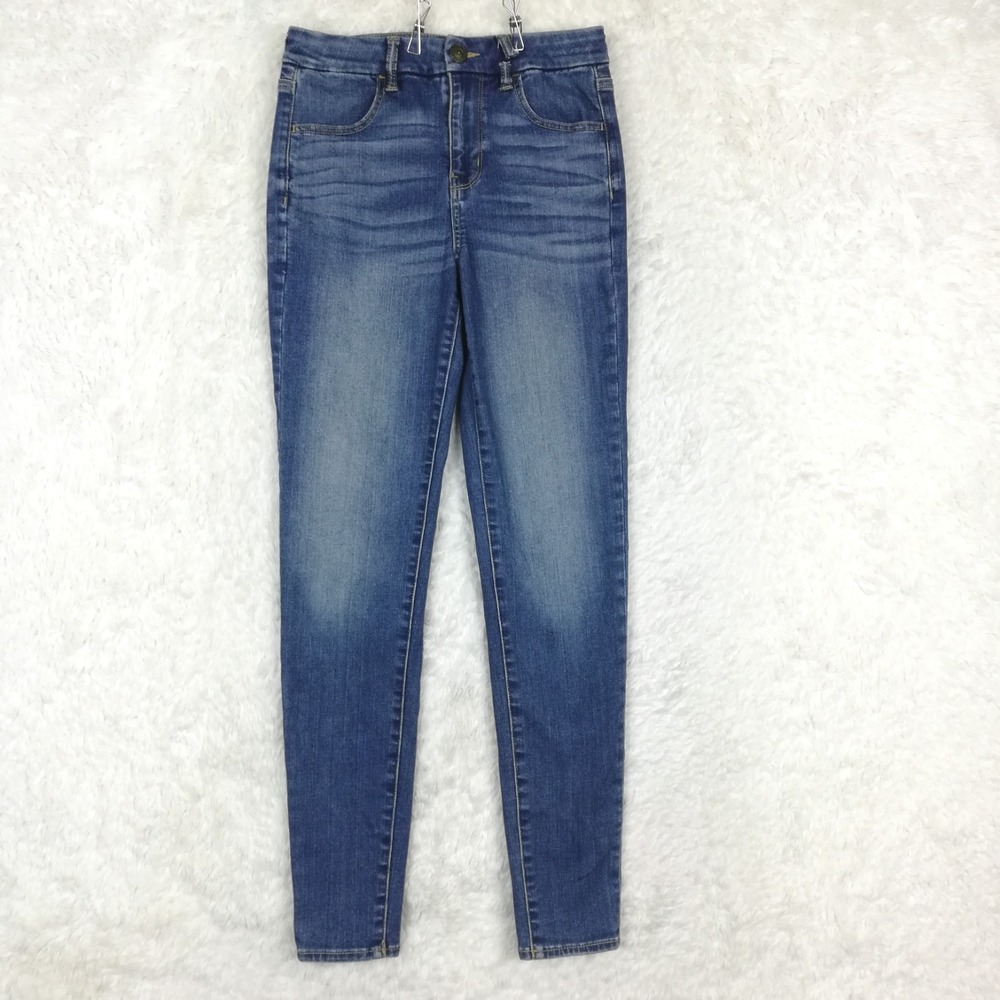 American Eagle Womens Jeans Curvy Hi-Rise Jegging Blue Denim Medium Wash Long 4L
